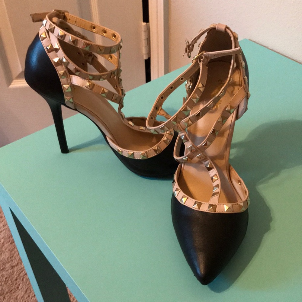 Studded Close Toe Pumps